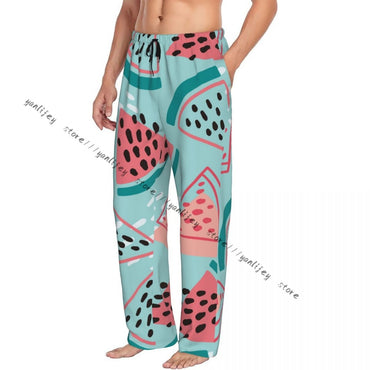 Colorful Summer Watermelon Mens Pajamas Pyjamas Pants Lounge Pants Sleep Bottoms