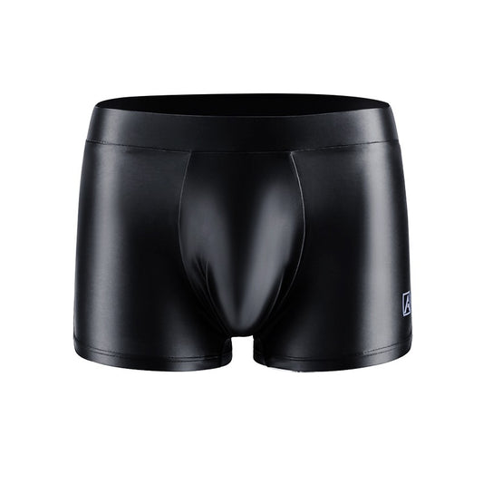 AMORESY Men's Satin Glossy Boxer Shorts Breathable High Elastic Sports Thin Soft Brief Swimming Fitness Solid Leggings Underwear