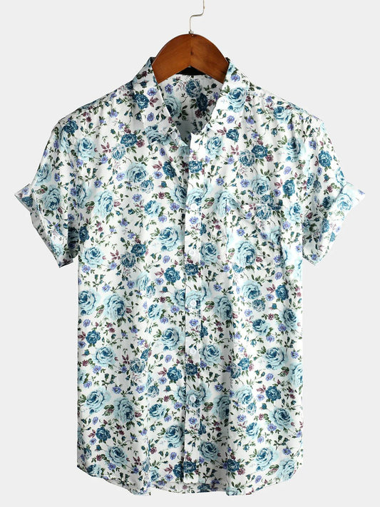 Mens Striped Casual Holiday Short Sleeve Orange Summer Button Down Shirt Hawaiian Shirt Summer Spring Lapel Button Down