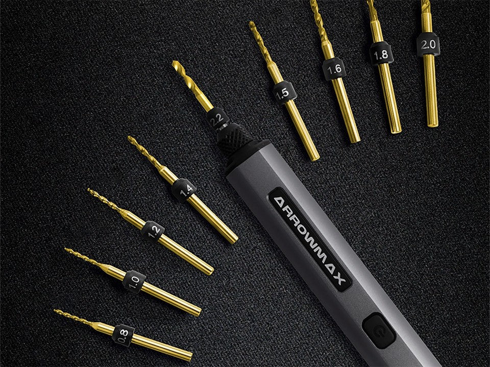 Mini Furadeira Elétrica ARROWMAX Ferramenta Rotativa Furadeira Sem Fio Recarregável para Artesanato Madeira Plástico Alumínio Moeda Casa DIY SDS Ultra