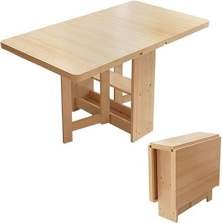 Folding Extendable Dining Table, Drop Leaf Tables for Small Spaces, Foldable Dining Table with Storage, Drop Leaf Wood Kitchen D