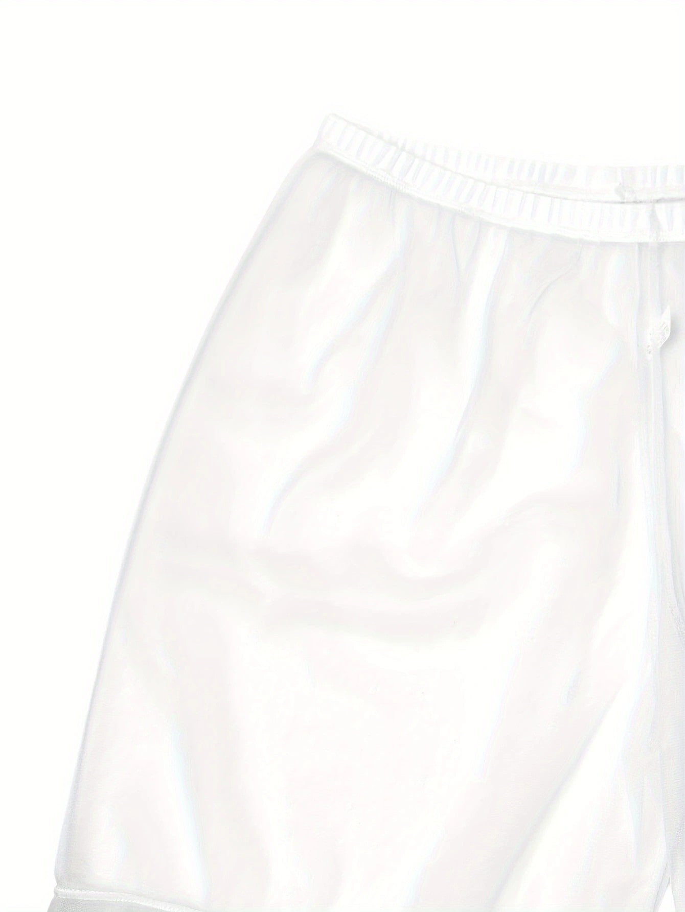 1Pc long men's sexy, simple, comfortable, fashionable, soft, breathable, semi transparent, home sports, loose fit boxing pants