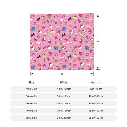 Hello Kitty Ride a Bike Plush Blankets Awesome Throw Blankets for Sofa Bedding Lounge 150*125cm Bedspread