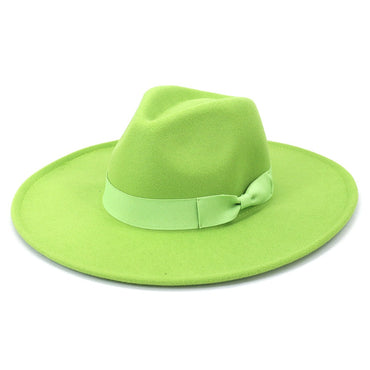 Big Wide Brim Women Hats 2021 Winter Autumn Ladies Elegant Retro Felt Fedora Hat Wedding Church Dress Formal Hat