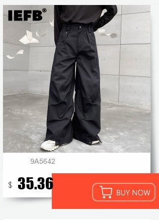 IEFB Men's Wear Spring New Suit Pants Loose Straight Korean Fashion Simple Solid Color Male Casual Trousers Wide Leg 9A6959
