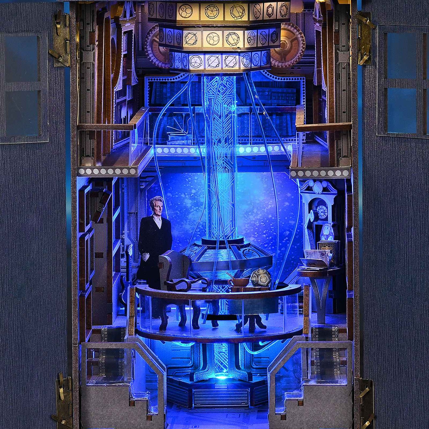 Kit Faça Você Mesmo "Cantinho do Livro" Livraria Cabine Telefônica Misteriosa, Casa de Bonecas de Madeira com Luz, Estante de Livros em Miniatura, Quebra-Cabeça 3D, Decoração para Presente