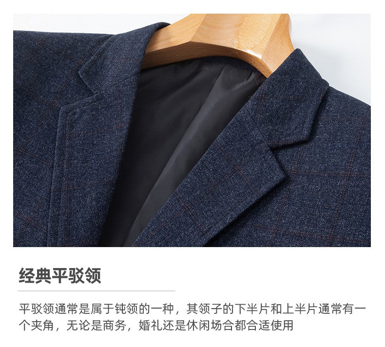 New Men's Blazer Fashion Middle-aged Business Casual Professional Wear Casual Loose British Style Sub-trend Four Seasons Suit