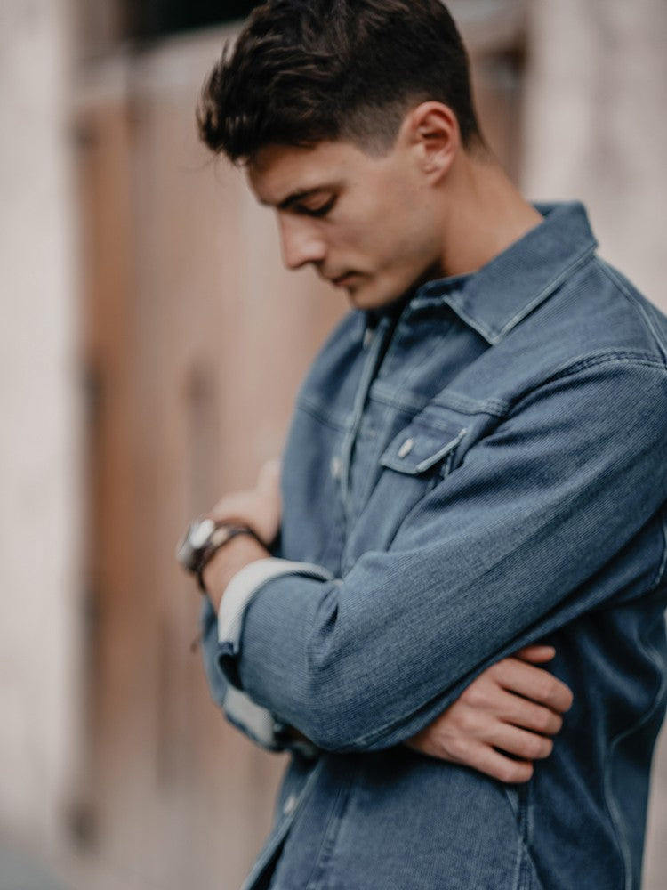 SIMWOOD High Standard 2025 Autumn New Oversize 12oz 100% Cotton Washed Indigo Blue Denim Jackets Fashion Cargo Jackets
