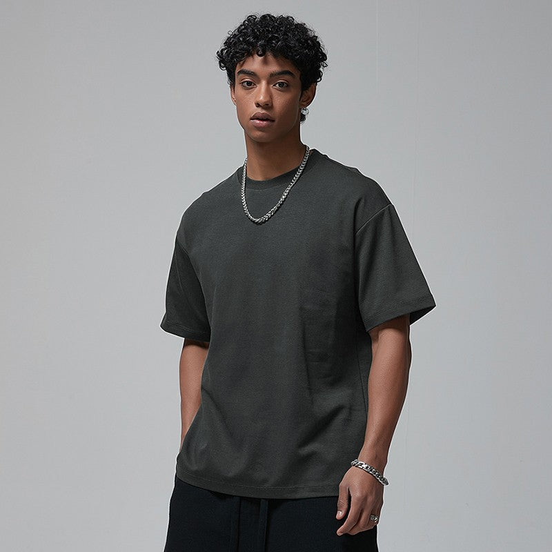 100 Heavy Weight Cotton T shirt For Men Women Short Sleeve Plain Tops Solid Oversized Tee Shirts Quality Clothing 8.8oz 250gsm