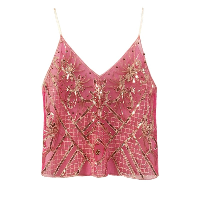 Sequins Bead Snowflake Midi Dress Women Fashion Sleeveless Backless Ruffle Pleat