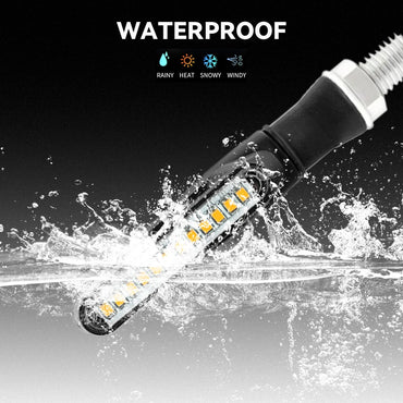 Motorcycle Led Turn Signals Directional Indicators Amber Flashing Blinker Rear Tail Brake Signal Light Motorcycle DRL Lamp 12V