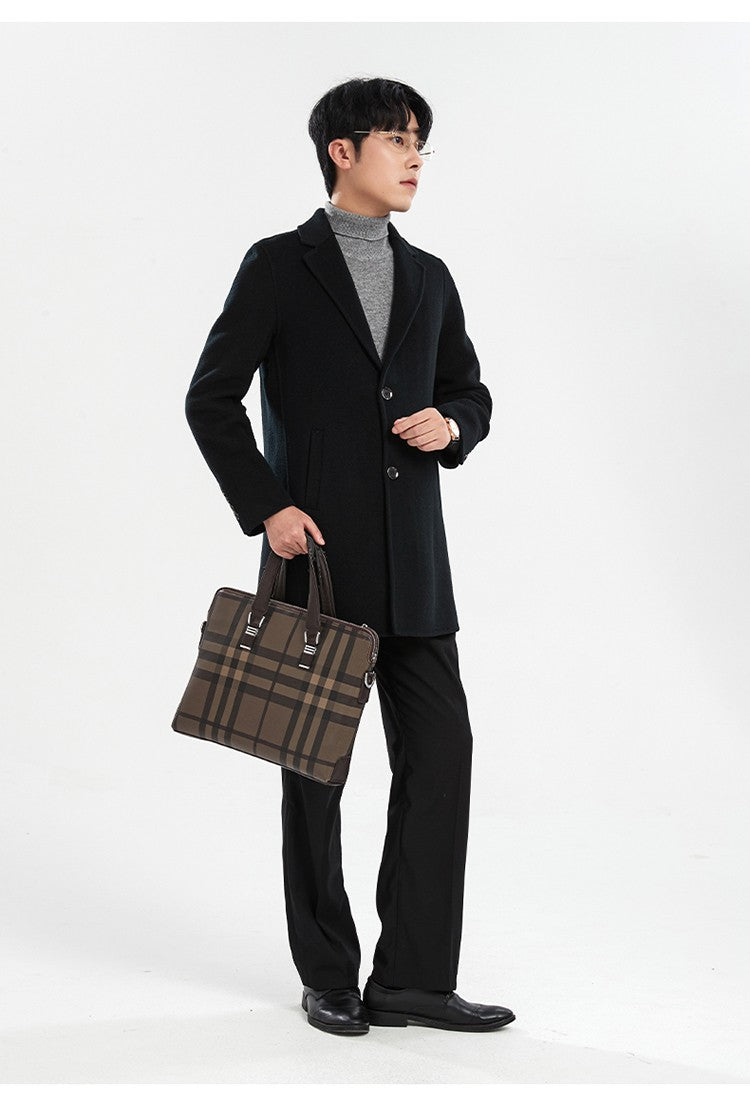 Autumn and Winter Mid-Length Western-Style Business Reversible Woolen Coat Men's 100% Wool Handmade Coat Cashmere Overcoat Coat