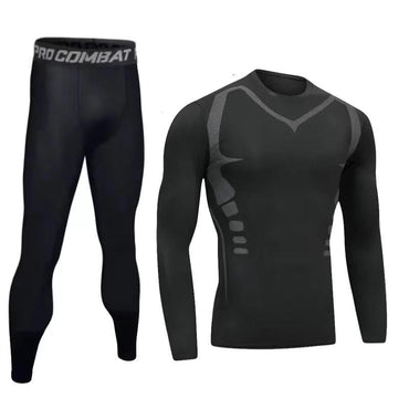 New Compression Running Sets Men Quick Dry Long Sleeve Shirt Basketball Fitness Gym Legging Male Workout Muscle Top Tracksuit