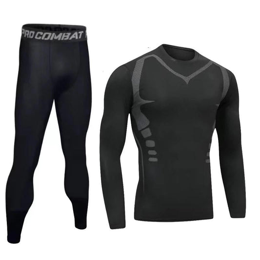 New Compression Running Sets Men Quick Dry Long Sleeve Shirt Basketball Fitness Gym Legging Male Workout Muscle Top Tracksuit