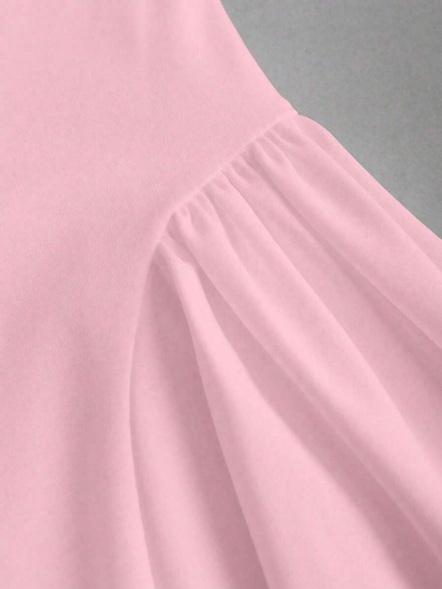 Women Summer Sweet Pink Knittd Mini Suspender Dress Sleeveless Heart Neck Waist Cinching Pleated A-Line Fashion Elegant Dress
