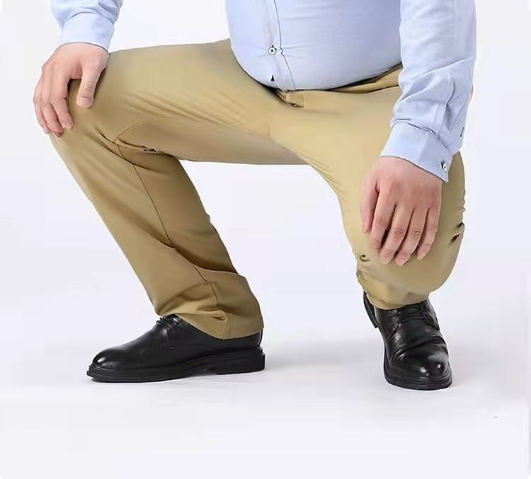 Men Summer Suit Pants Casual Pants Business Fashion Classic Solid Color Stretch Straigh Thin Cotton Trousers Plus Size A177