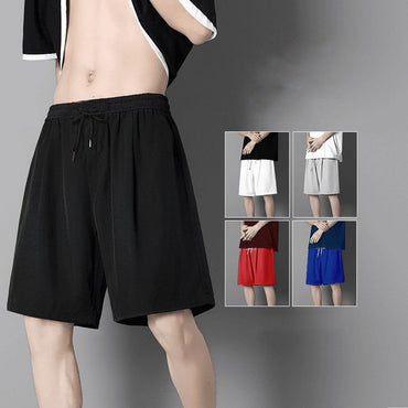 2025 new Fashion Men's Drawstring Sports Shorts Solid Color Gym Training Running Workout Fitness Basketball Boxer Casual Shorts
