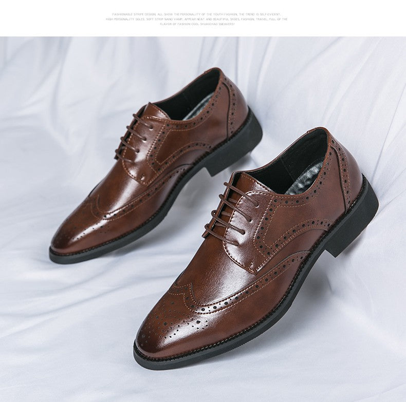 Men's Full-grain Genuine Leather Formal Dress Shoes Soft Comfortable Business Casual Footwear Classic Men's Footwear