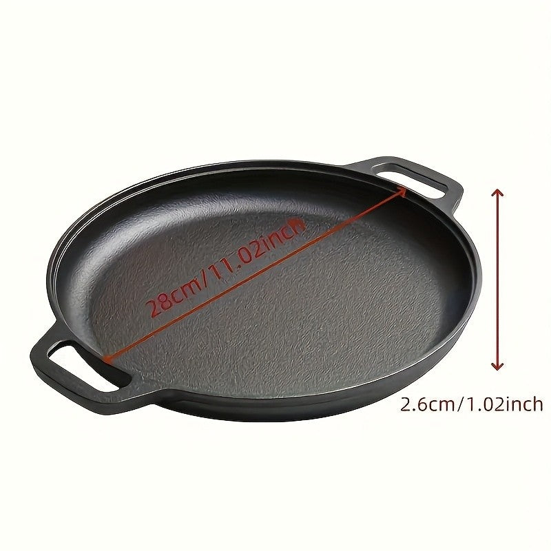 Frigideira de Ferro Fundido Multiuso 2025, Frigideira Antiaderente para Fogão e Culinária ao Ar Livre, Grelha Redonda Leve para Cozinha Doméstica