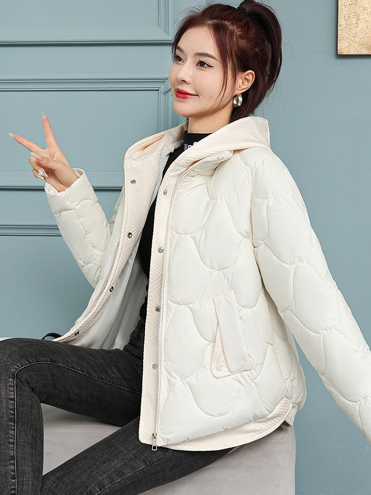 Fitshinling Fashion New In Warm Parkas Coat Outerwear Women Clothing Fake Two-piece Cotton Padded Quilted Winter Jacket Female