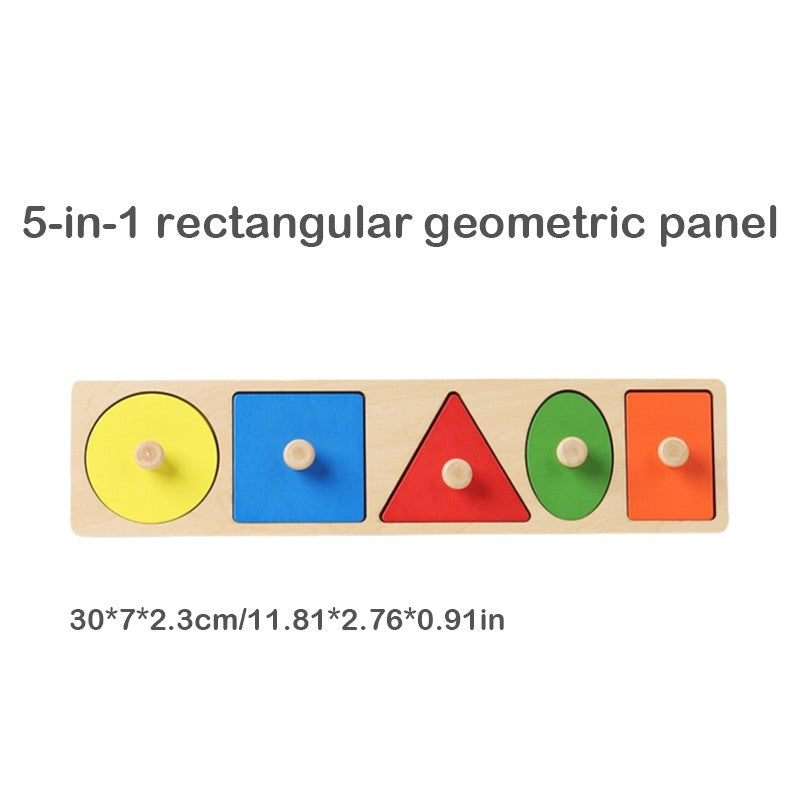 Brinquedos de quebra-cabeça Montessori para bebês de madeira, de encaixe de formas e cores, tábua de raspar à mão, brinquedos cognitivos geométricos de educação infantil