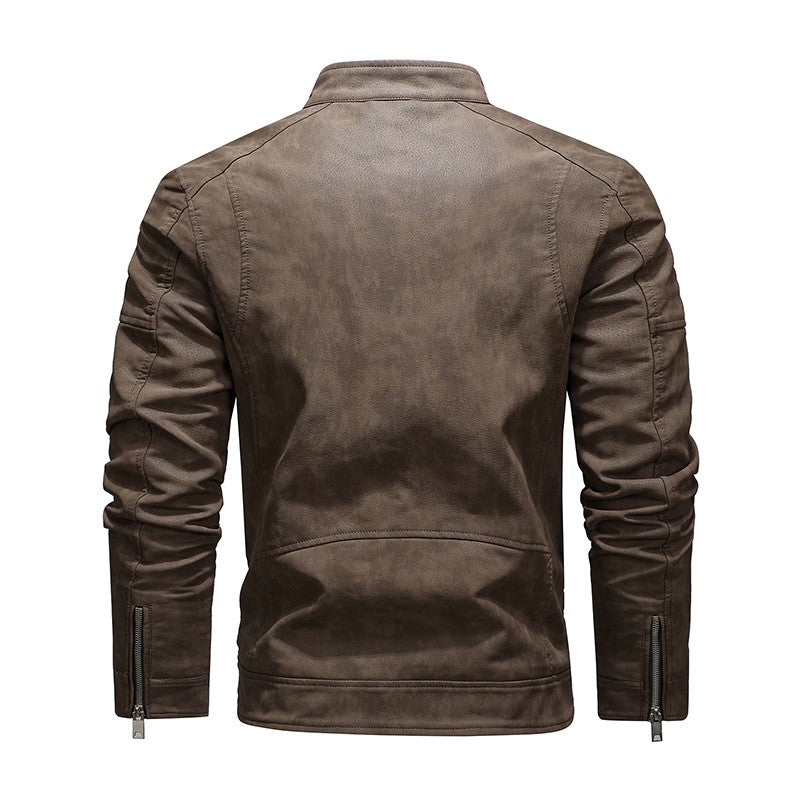 2025 Fashion Leather Jacket Men Winter Fleece Warm Zipper Motorcycle Coats Mens Fashion New Biker PU Jackets Slim Overcoat