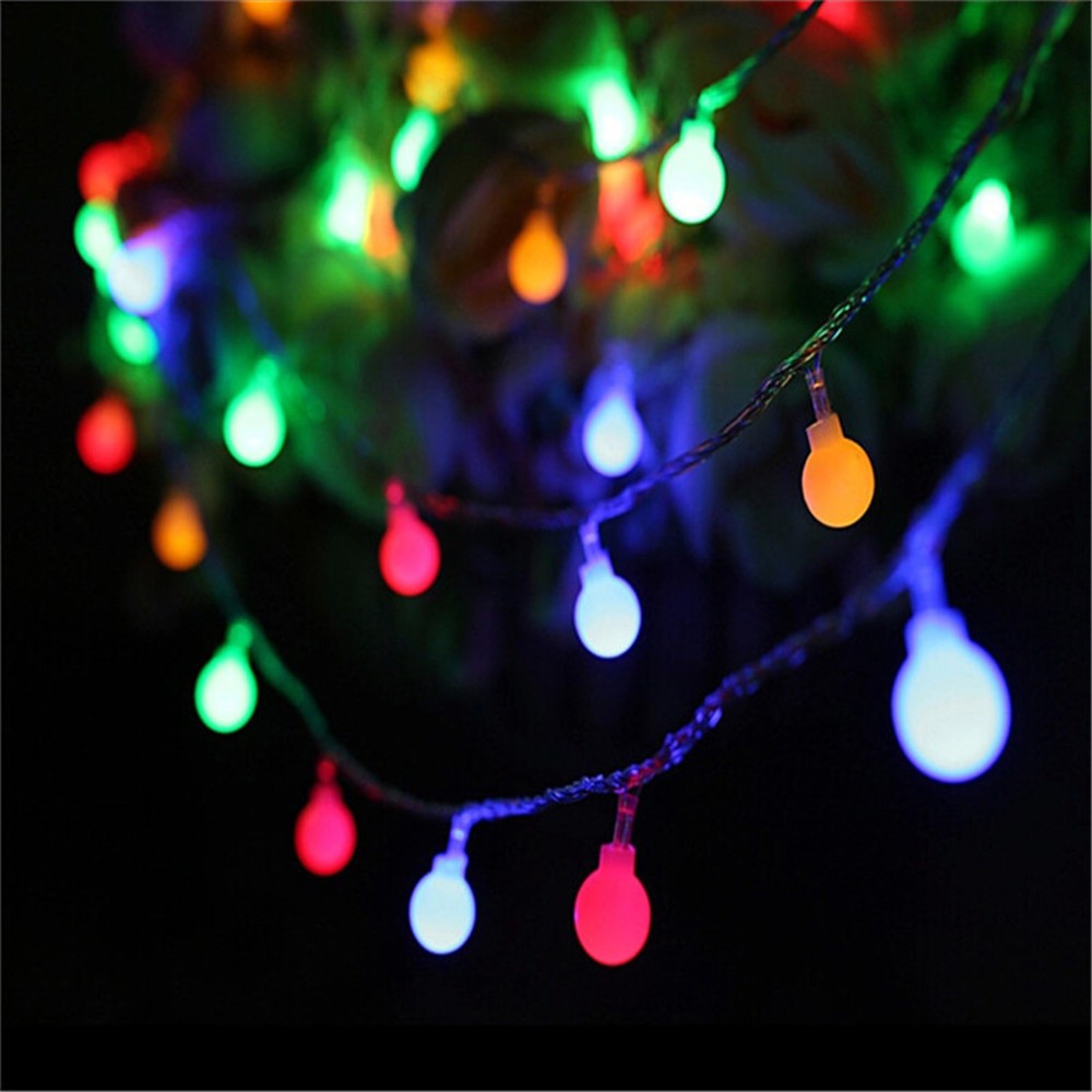 5M 10M 20M 30M 50M Cherry Balls LED Fairy String Lights 220V 110V Operated Wedding Christmas Outdoor Room Garland Decoration