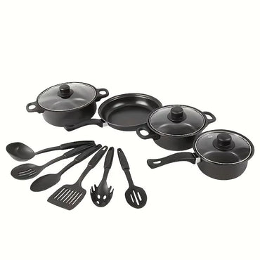 13PCS Nonstick Cookware Set Induction Compatible Pots and Pans with Frying Pan & Utensils for Kitchen and Outdoor Cooking