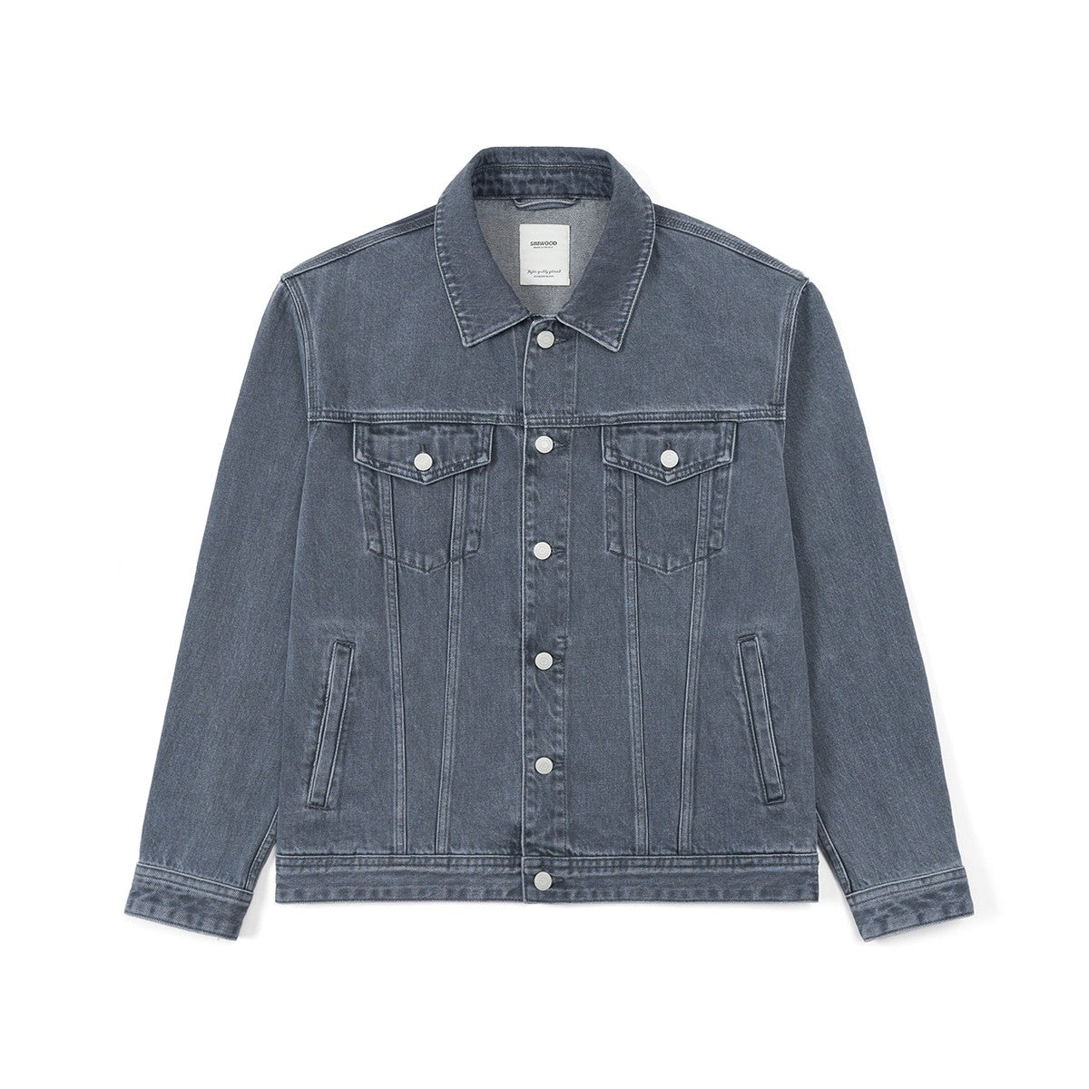 SIMWOOD 2025 Autumn New Oversize Denim Jackets Men 12oz Washed Classical Denim Coats