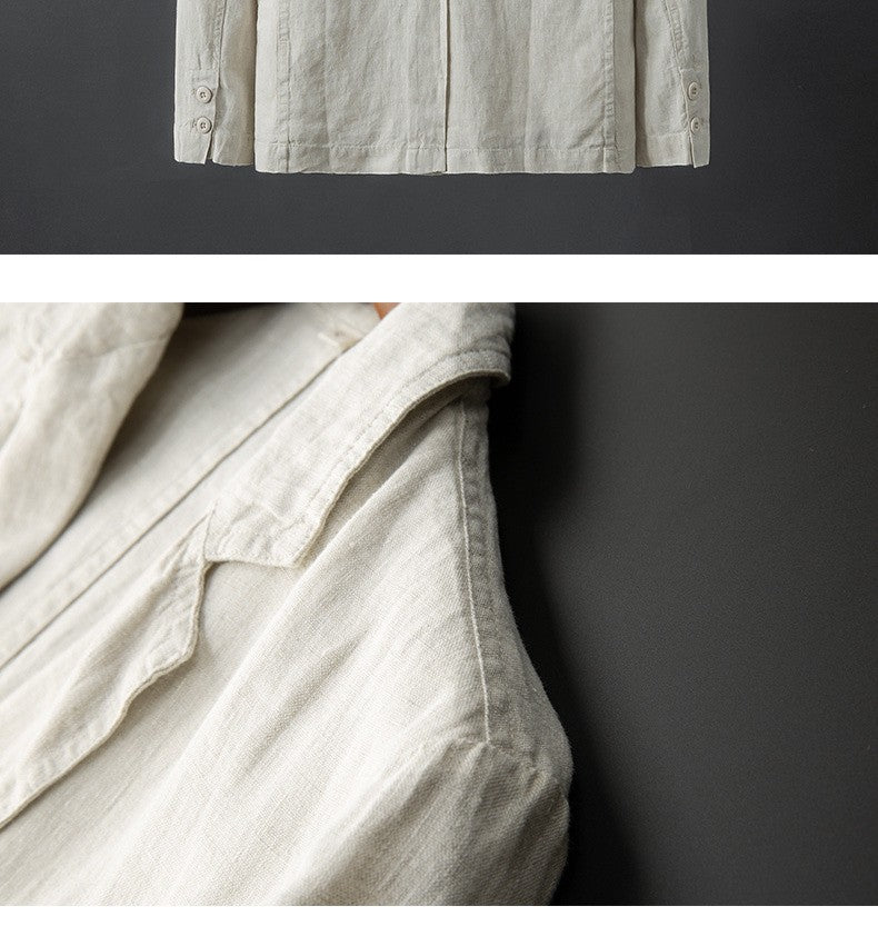 White Cotton Linen Suit Coat Men's Spring Summer Pure Color Slim Casual Business Thin Mens Blazer Jacket Comfortable Breathable