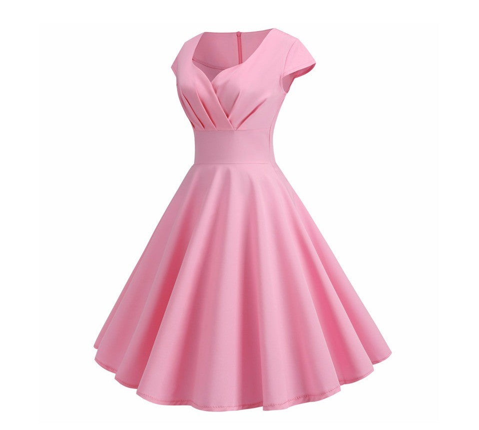Summer Dress Women Hepburn Vintage Rockabilly Pin Up Dress Robe Femme Casual Ret