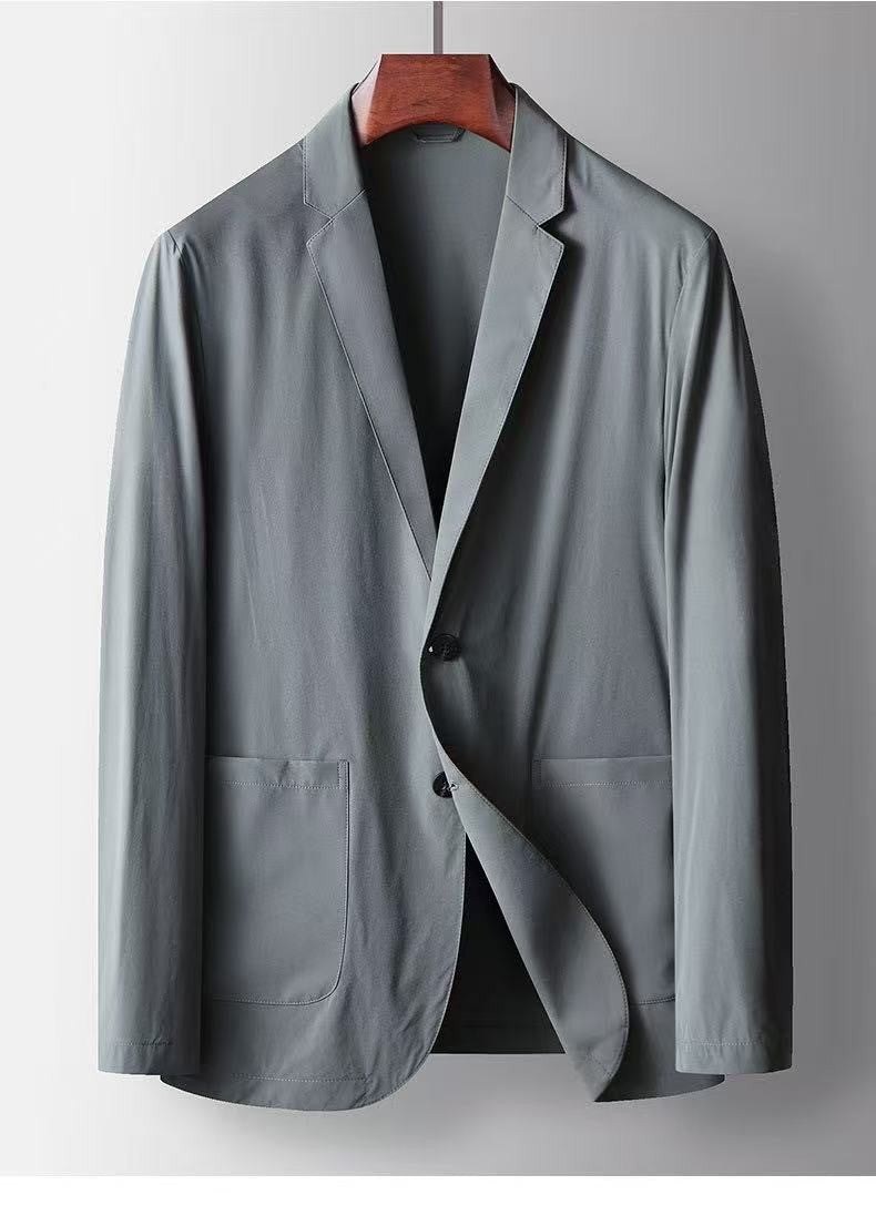 2025 Spring and Summer New Men's Casual Suit Light and Thin Elastic Middle aged Anti Wrinkle and Non Ironing Suit Coat Sunscreen
