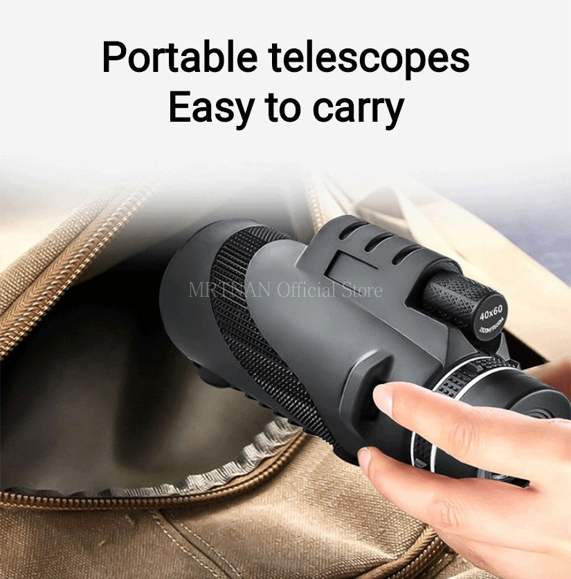 80x100 HD ZOOM Telescópio Monocular Potente Binóculos Portáteis Telescópio de Longo Alcance Caça Acampamento Com Tripé Suporte Para Celular