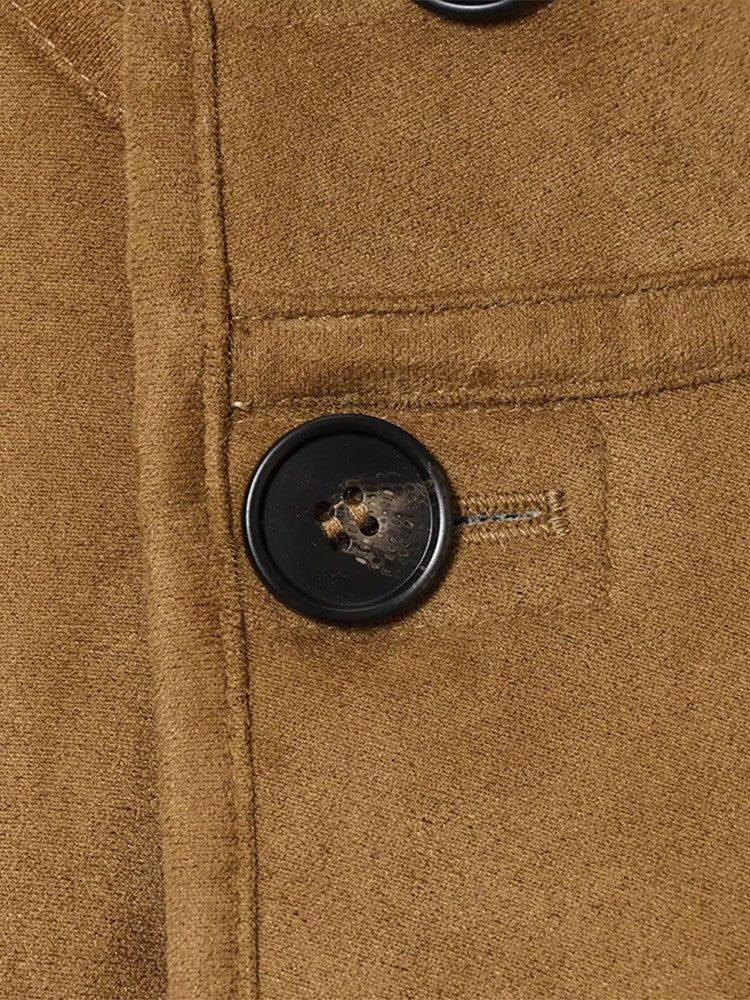 Suede Plush Both Sides Women's Coat Jacket Single Breasted Stand-Up Collar Pockets Female Jackets Autumn Loose Solid Coat Ladies