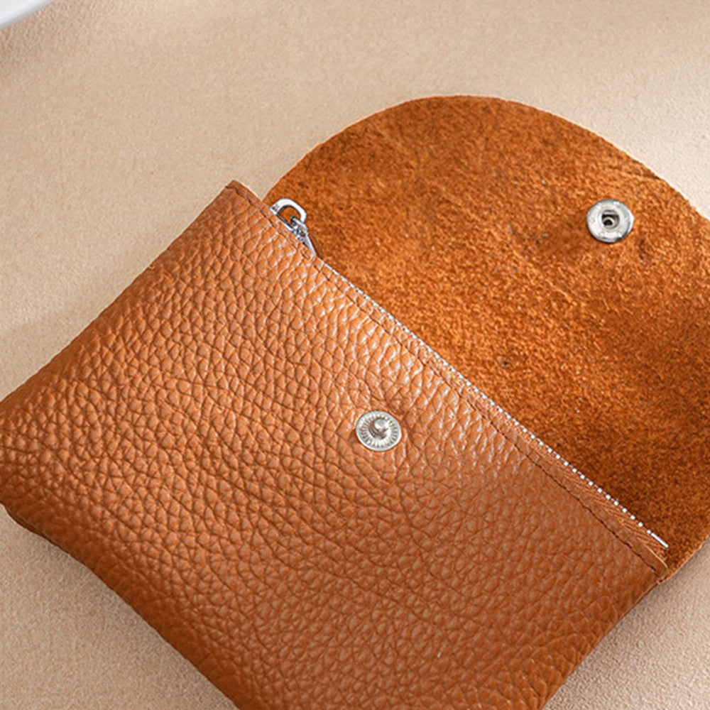 Fashion Luxury Leather Coin Purse Custom Name Woman Man Business Zipper Card Wallet Engrave Initials Card Holder Wedding Gift