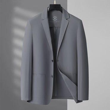2025 Summer Ice Silk Thin Sunscreen Suit Jackets for Men Classic Business Casual Blazers Wedding Social Dress Coat Men Clothing