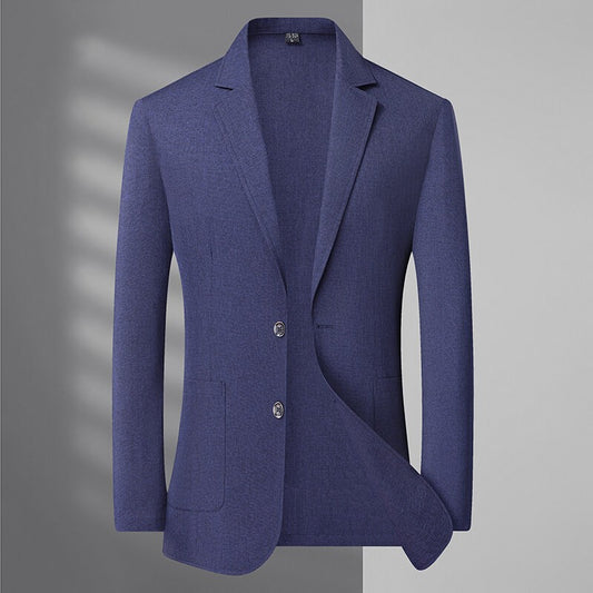 A fashionable and stylish men's sun-protective suit with a linen collar and two buttons, along with a sun-protective jacket