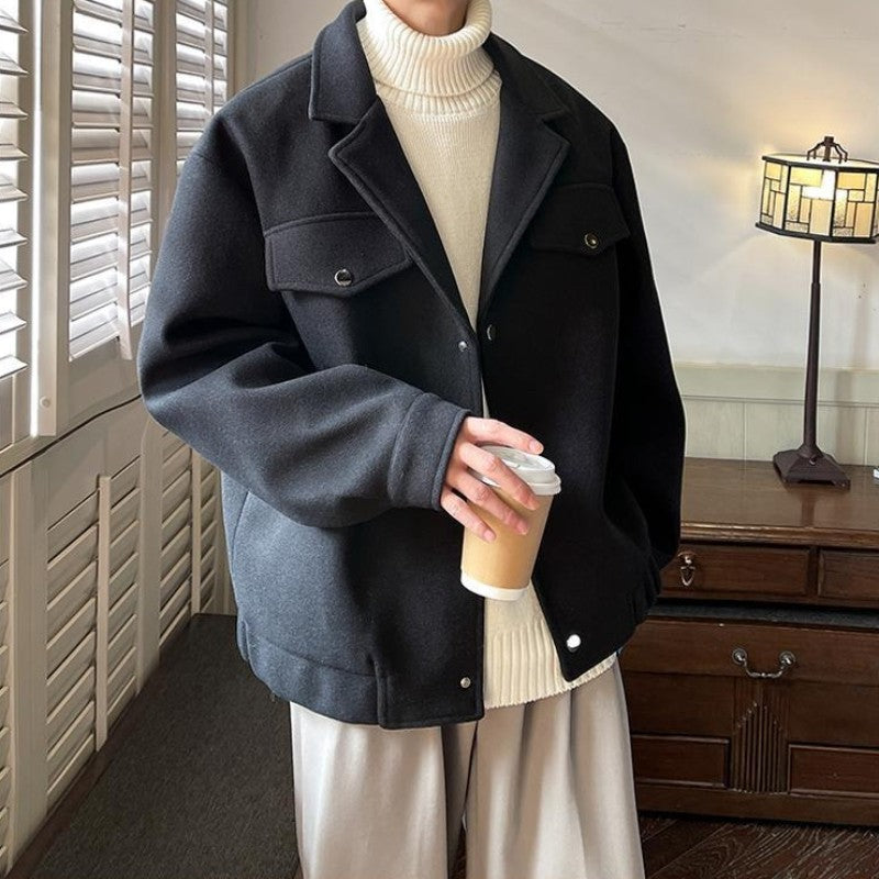 Men's Plus Size Winter Coat 3XL 5XL 300lbs Heavy Thick Wool Blend Trench Coat Vintage British Style Casual Pilot Jacket