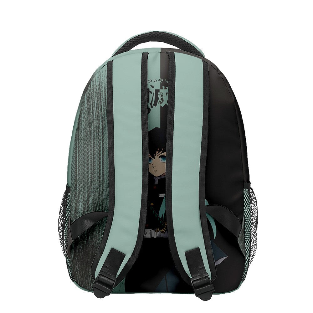 Anime Demon Slayer Tanjiro Nezuko 3D Printed Backpack for College Students Large School Bag 15 Inch Laptop Bag Middle School