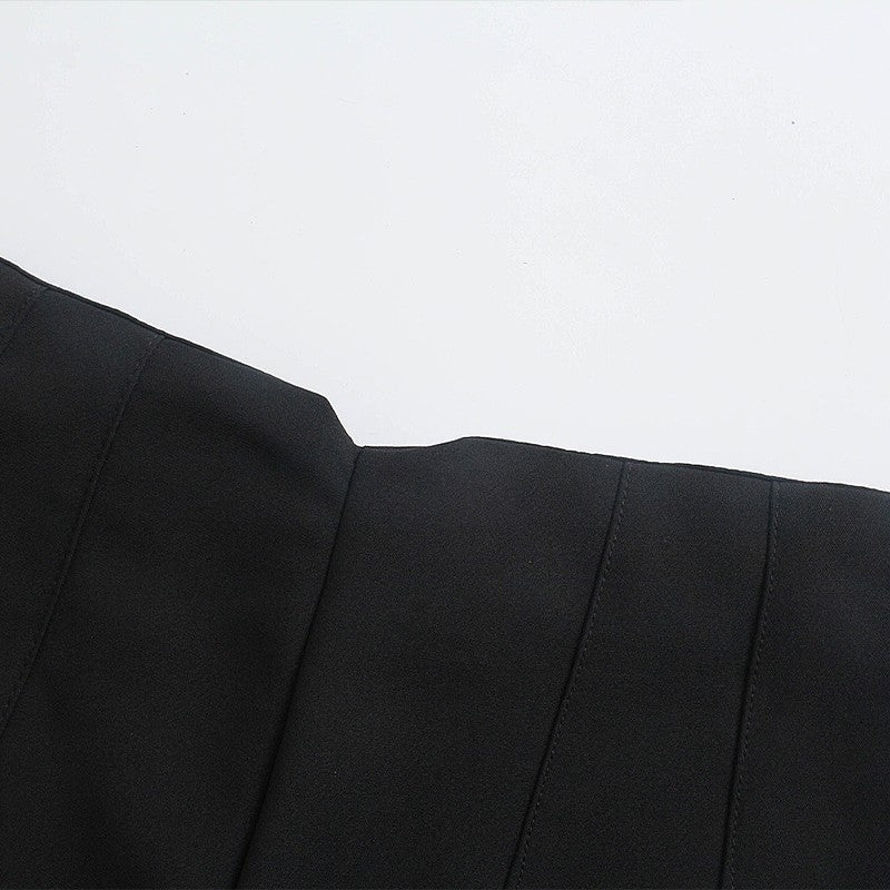 CLAZZAA Women Fashion Solid Front Zipper Pleated Straight Pants Vintage High Waist Full Length Female Chic Lady Trousers