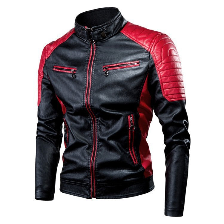 Men Slim Stand Collar Moto Leather Jackets Fit PU Leather Coats High Quality Male Fashion Autumn Casual Leather Jackets 5XL