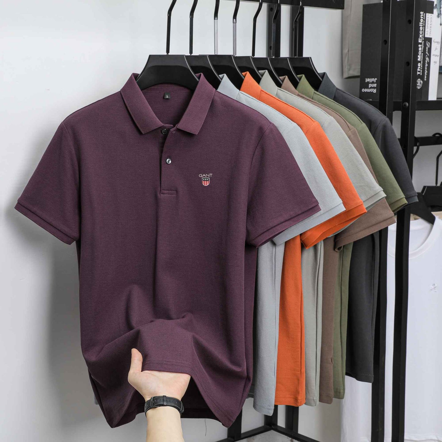 High-end 100% Cotton Short Sleeve Polo Shirt Men's Summer Luxury Brand Breathable Paul T-shirt Exquisite Embroidery Casual Top
