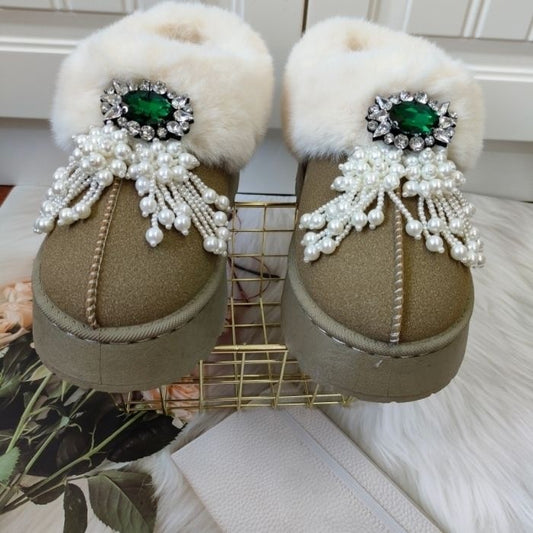 Winter Boots Women's Snow Boots Low-top Warm Shoes Women's Winter Short Boots Super Mini Outer Wear Non-slip Handmade 36-41