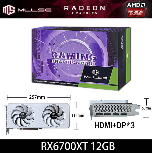 MLLSE AMD RX6700 XT 12GB Graphics Card GDDR6 192Bit PCI-E 4.0×16 6+8Pin Radeon GPU Rx6700XT Gaming Video Card Placa De Video