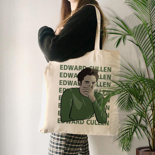 Bolsa de Compras Padrão Merchandising Filme Crepúsculo Presente para Amantes de Filmes de Vampiro Presente de Forks Washington Presente Edward Cullen Sacolas de Compras
