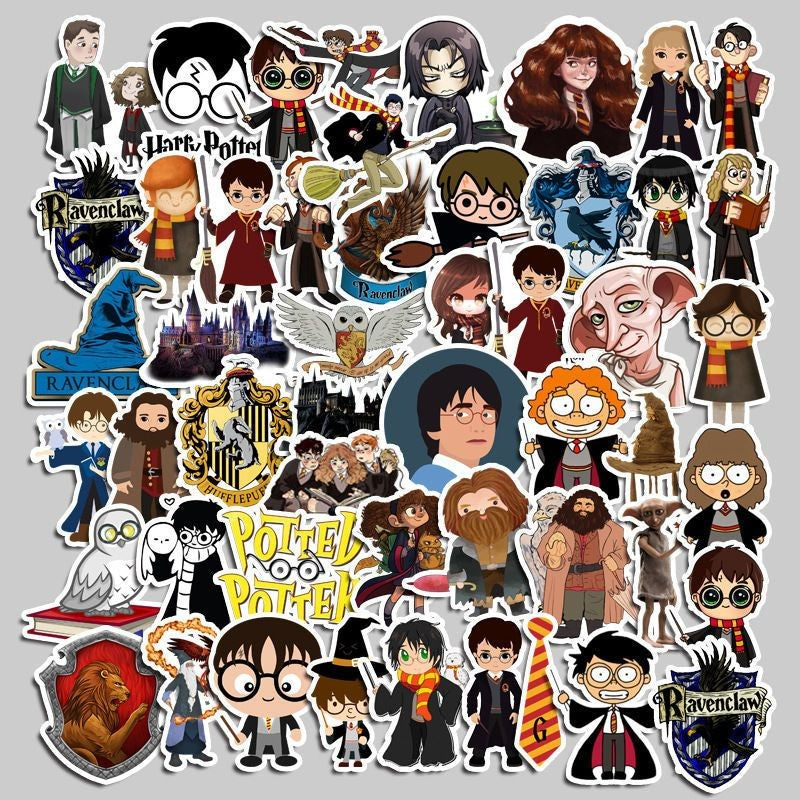 50 a 100 Adesivos de Harry Potter Fofos | Adesivos Decorativos à Prova D'Água para Notebooks e Malas anime