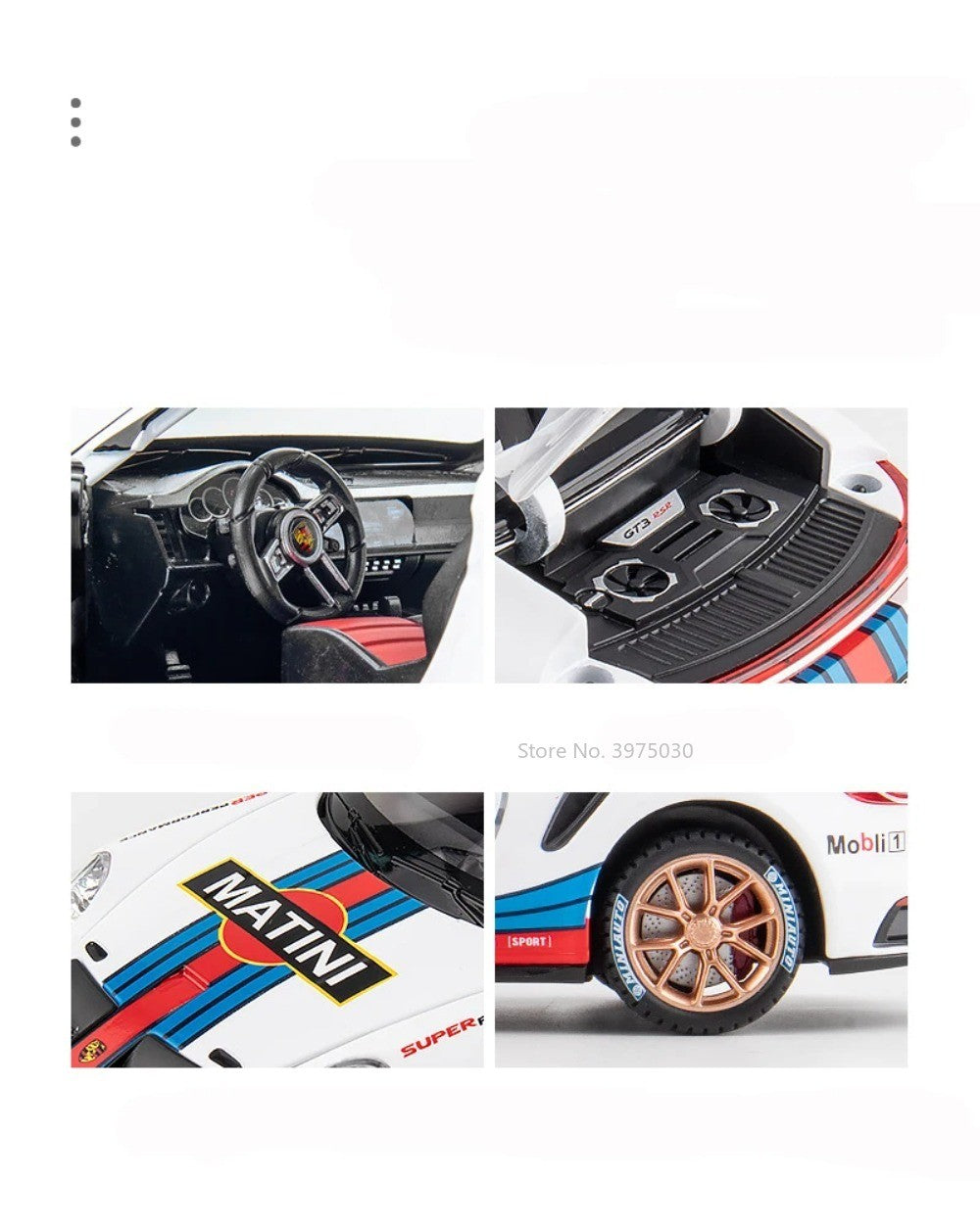 1:24 Alloy Porsche 911 GT3 RSR Sports Cars Diecast Miniature Models Toy with Sound Light Pull Back Vehicle Boys Collection Gifts