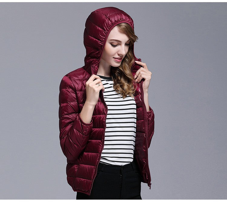 White Duck Down Winter Hoody Jackets Ultra-light Women Down Coats Puffer Long Sleeve Warm Slim Portable Thin Female Outwears 7XL