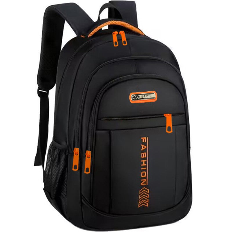 Neutral style men's and women's new double-shoulder bag made of nylon Oxford cloth, fashionable color-matching travel backpack.