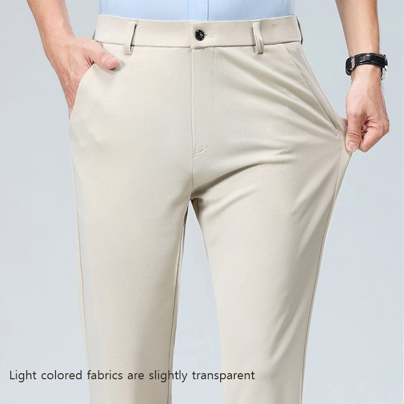 29-42 Men's Summer Thin Fashion Business Casual Suit Pants Long Pants Men's Elastic Straight Sleeve Formal Pants Plus Size